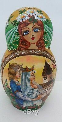 Russian Matryoshka Fairy Tale Collector's Doll 10 doll set (green)