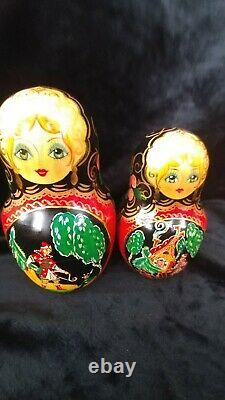 Russian Matryoshka Hand Painted Nesting Dolls 10 pcs fairy tales Ceprueb Nocag