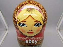 Russian Matryoshka Nesting Doll 10 10 Pc, Folk-art Fairytale Hand Made Set 450