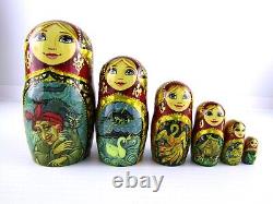 Russian Matryoshka Nesting Doll 10 10 Pc, Folk-art Fairytale Hand Made Set 451