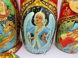 Russian Matryoshka Nesting Doll 10 10 Pc, Folk-art Fairytale Hand Made Set 451