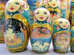 Russian Matryoshka Nesting Doll 12 15 Pc, Large Folk-art Fairytale Hand Made