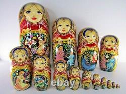 Russian Matryoshka Nesting Doll 12 15 Pc, Nutcracker Fairytale Hand Made Set