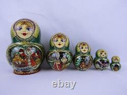 Russian Matryoshka Nesting Doll 5.5 5 Pc, Morozko Fairytale Hand Made Set 997