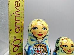 Russian Matryoshka Nesting Doll 5.9 5 Pc, Jeweled Princess Hand Made Set 354