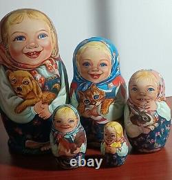 Russian Matryoshka Nesting Doll 5pc 7 Paint By Artist A Lukash