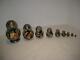 Russian Matryoshka Nesting Doll 6.5 9 Pc. Winter Scene Hand Painted & Signed