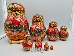 Russian Matryoshka Nesting Doll 6.6 8 Pc, Tsar Saltan Fire Fairytale Set 457