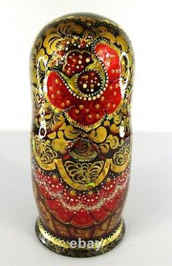 Russian Matryoshka Nesting Doll 7.1 5 Pc, Firebird Fairytale Red Gold Set 1027