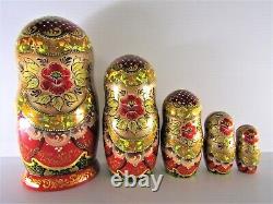 Russian Matryoshka Nesting Doll 7 5 Pc, Scarlet Flower Fairytale Hand Made 356