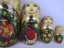 Russian Matryoshka Nesting Doll 7 5 Pc, Swan Princess Fairytale Hand Made 1028