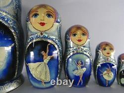 Russian Matryoshka Nesting Doll 7.8 7 Pc, Ballerina Ballet Dancing Set 744