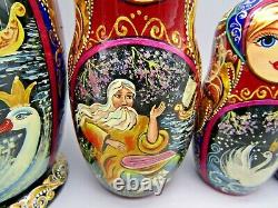 Russian Matryoshka Nesting Doll 8 5 Pc, Swan Princess Fairytale Hand Made 454