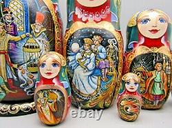 Russian Matryoshka Nesting Doll 8.6 7 Pc, Firebird Fairytale Hand Made Set 366