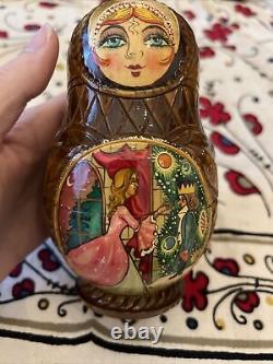 Russian Matryoshka Nesting Doll 8.6 7 Pc, Nutcracker Fairy tale Hand Made