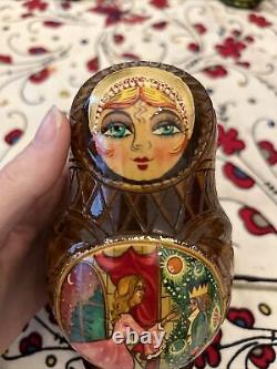 Russian Matryoshka Nesting Doll 8.6 7 Pc, Nutcracker Fairy tale Hand Made