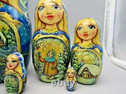 Russian Matryoshka Nesting Doll 8.6 7 Pc, Snow Maiden Jewel Fairytale Set 365