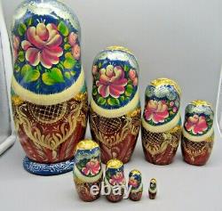 Russian Matryoshka Nesting Doll 9.5 8 Pc, Moscow Capital Monuments Set 449