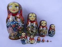 Russian Matryoshka Nesting Doll 9.8 10 Pc, Arabian Fairytale Hand Made 968
