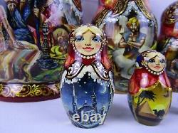 Russian Matryoshka Nesting Doll 9.8 10 Pc, Arabian Fairytale Hand Made 968