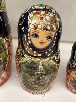 Russian Matryoshka Nesting Doll Hand Painted 5 Piece Wooden Collection