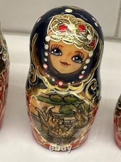 Russian Matryoshka Nesting Doll Hand Painted 5 Piece Wooden Collection