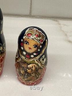 Russian Matryoshka Nesting Doll Hand Painted 5 Piece Wooden Collection