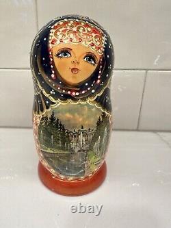 Russian Matryoshka Nesting Doll Hand Painted 5 Piece Wooden Collection