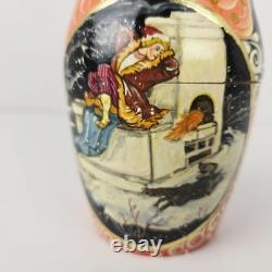 Russian Matryoshka Nesting Doll Hand Painted Wooden Collection Fairy Tale 5 Pcs