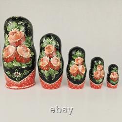 Russian Matryoshka Nesting Doll Hand Painted Wooden Collection Fairy Tale 5 Pcs