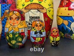 Russian Matryoshka Nesting Doll Set -9- d. 1992 Signed'A. Grebnev' High Detail