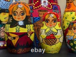 Russian Matryoshka Nesting Doll Set -9- d. 1992 Signed'A. Grebnev' High Detail