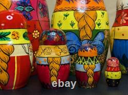 Russian Matryoshka Nesting Doll Set -9- d. 1992 Signed'A. Grebnev' High Detail