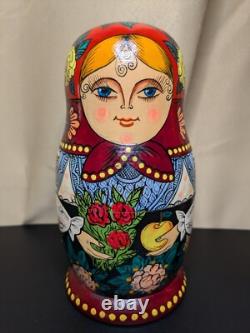 Russian Matryoshka Nesting Doll Set -9- d. 1992 Signed'A. Grebnev' High Detail