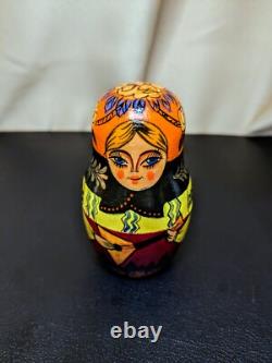 Russian Matryoshka Nesting Doll Set -9- d. 1992 Signed'A. Grebnev' High Detail