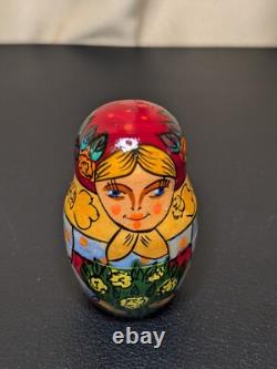 Russian Matryoshka Nesting Doll Set -9- d. 1992 Signed'A. Grebnev' High Detail