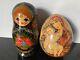 Russian Matryoshka Nesting Doll And Egg With Gold Accents Tones