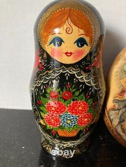 Russian Matryoshka Nesting Doll and Egg with Gold Accents Tones