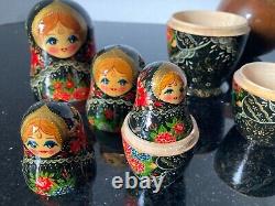 Russian Matryoshka Nesting Doll and Egg with Gold Accents Tones