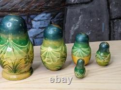Russian Matryoshka Nesting Dolls Fairy Tale Fairytale Set 5 pc 6.5 Signed Gift