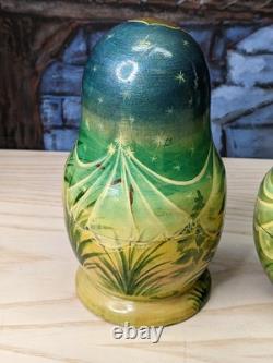 Russian Matryoshka Nesting Dolls Fairy Tale Fairytale Set 5 pc 6.5 Signed Gift