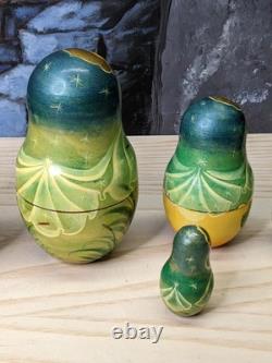 Russian Matryoshka Nesting Dolls Fairy Tale Fairytale Set 5 pc 6.5 Signed Gift