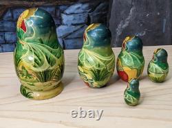 Russian Matryoshka Nesting Dolls Fairy Tale Fairytale Set 5 pc 6.5 Signed Gift