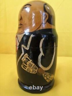 Russian Matryoshka Nesting Dolls Hand-Painted Soviet Leaders Brezhnev Khrushchev