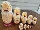 Russian Matryoshka Nesting Dolls Set Of 10 Dolls, Churches, Burned Design