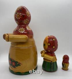 Russian Matryoshka Nesting Dolls Toy 10 Hand Made Artist Signed 1993 Rare