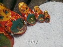 Russian Matryoshka Nesting Dolls Vintage Lot Of (7) Very Rare