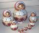 Russian Matryoshka Nesting Dolls 15 Piece Wooden Hand-painted Roses Wood Burned