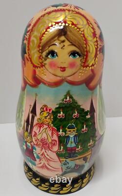 Russian Matryoshka Nutcracker Nesting Doll & 8 Hanging Ornaments Folk Art Signed