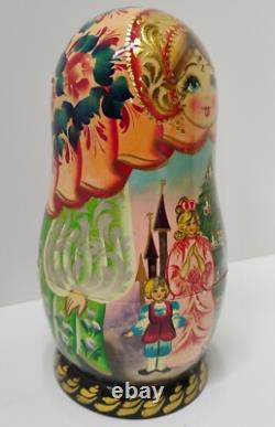 Russian Matryoshka Nutcracker Nesting Doll & 8 Hanging Ornaments Folk Art Signed